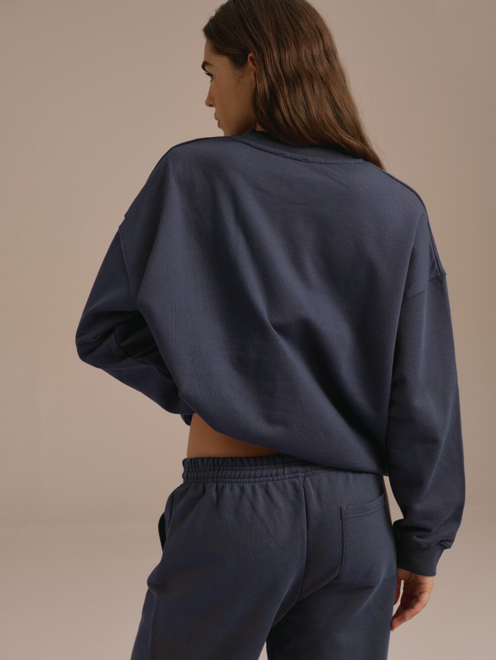 Adanola Varsity Oversized Sweatshirt - Washed Midnight Blue - Picture 3 of 9